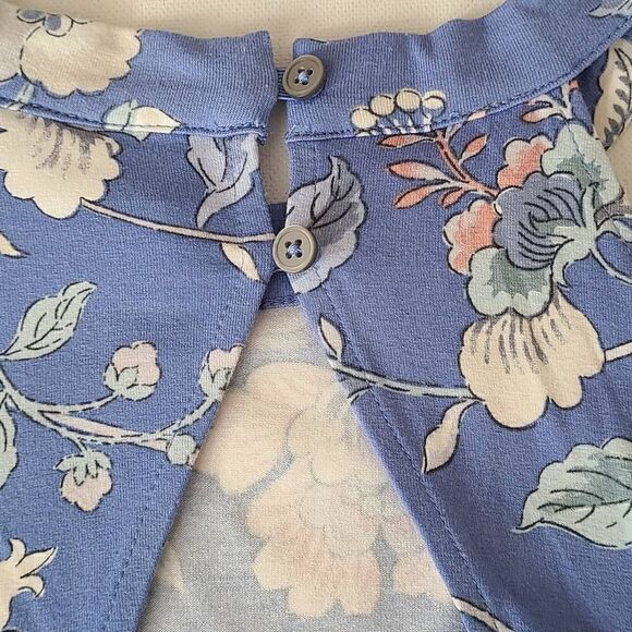 LOFT Womens Summer Blue Floral Print Halter Dress Small - Picture 11 of 13